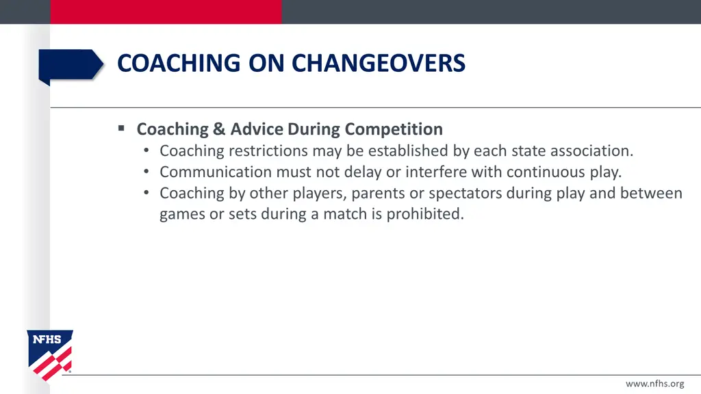 coaching on changeovers