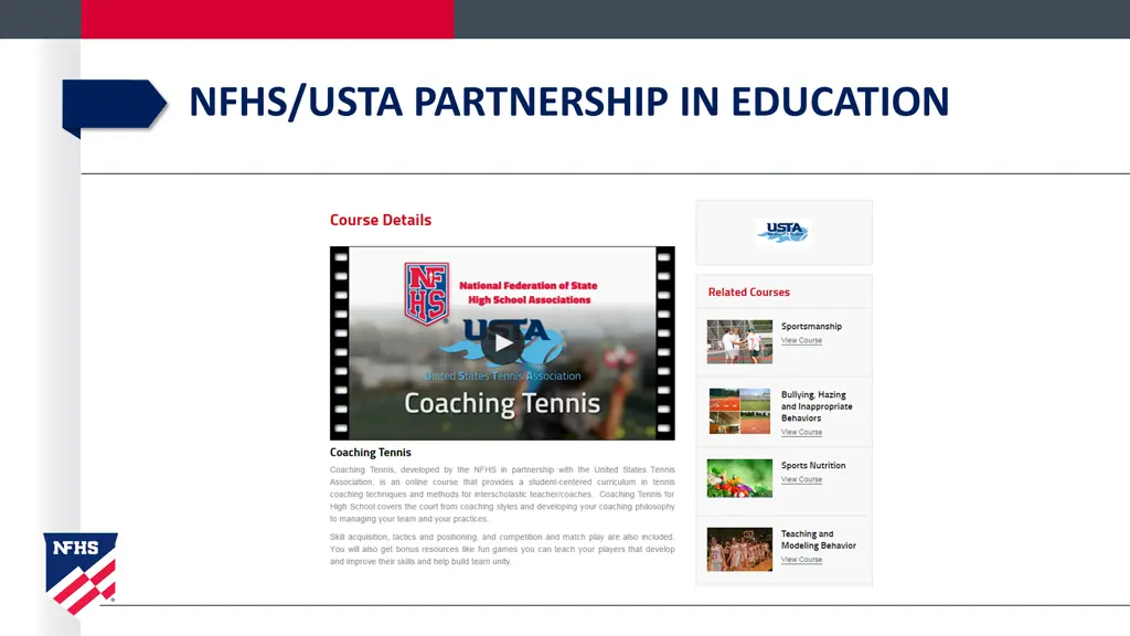 nfhs usta partnership in education