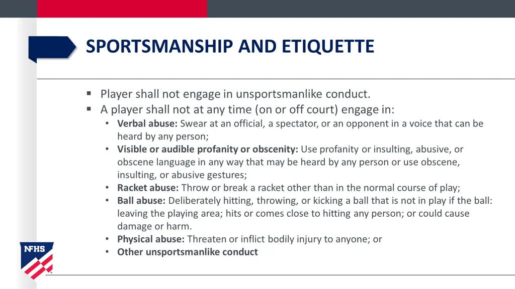 sportsmanship and etiquette