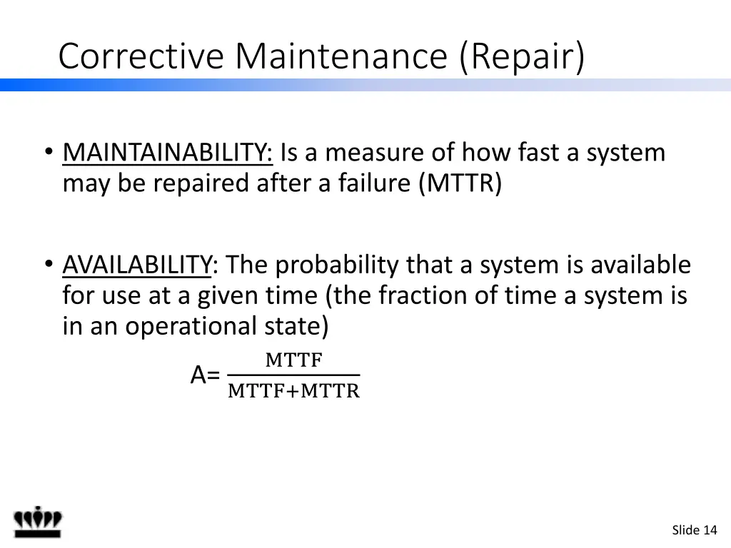 corrective maintenance repair