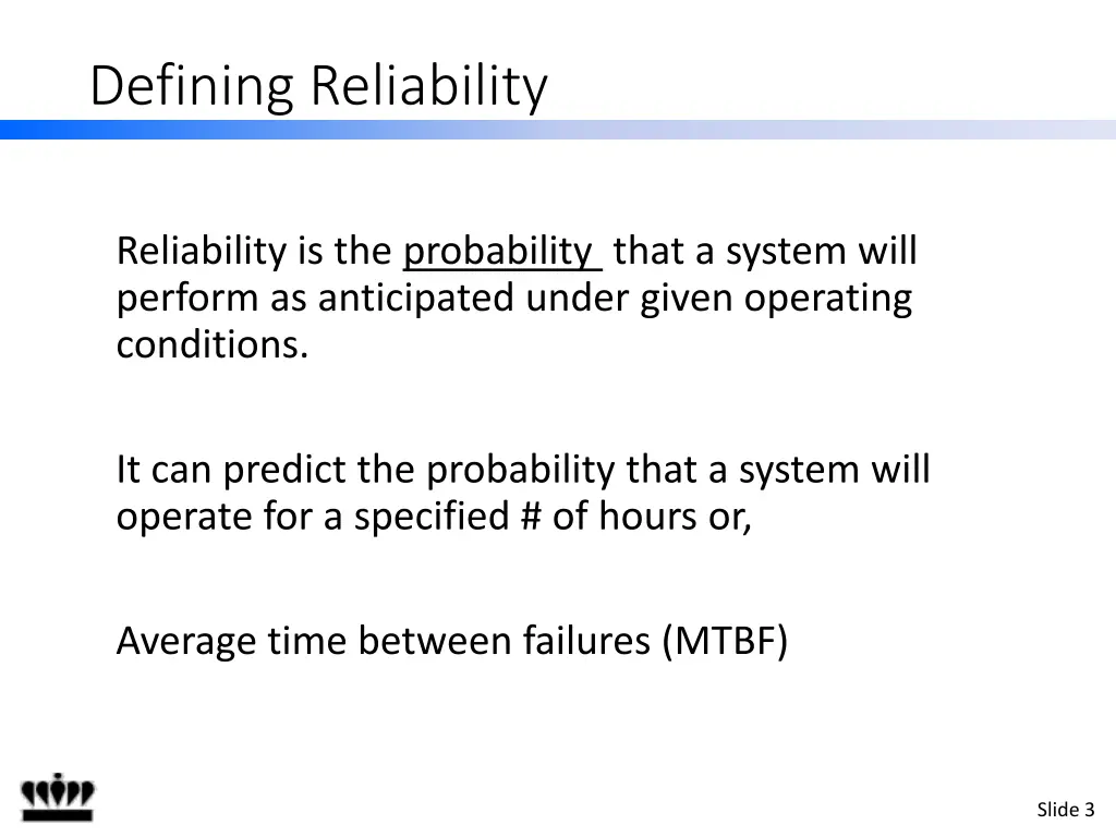 defining reliability