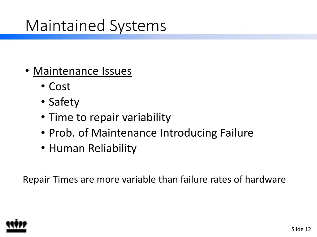 maintained systems 1