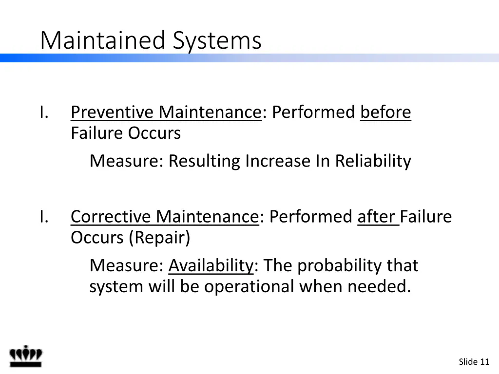 maintained systems