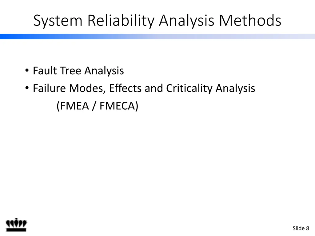 system reliability analysis methods