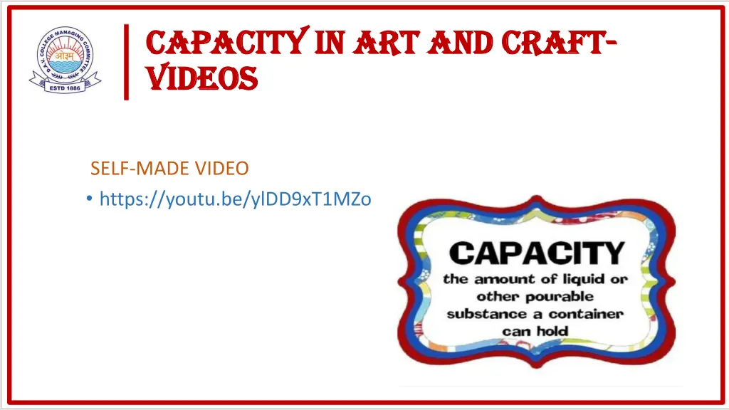 capacity in art and craft capacity