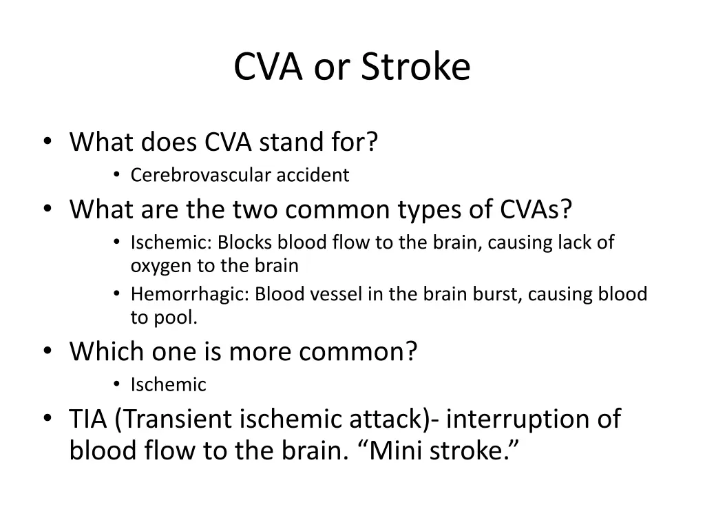 cva or stroke