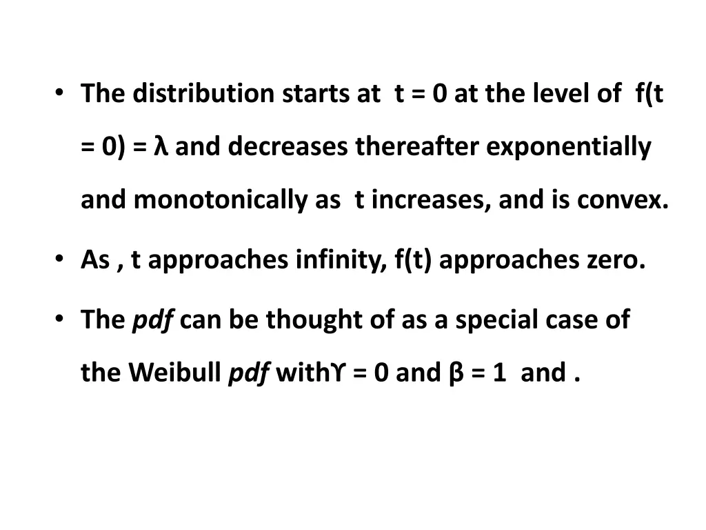 the distribution starts at t 0 at the level of f t