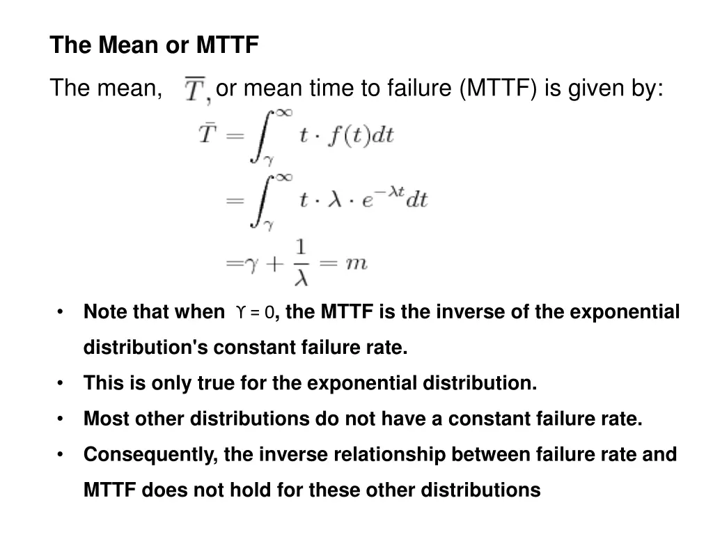 the mean or mttf