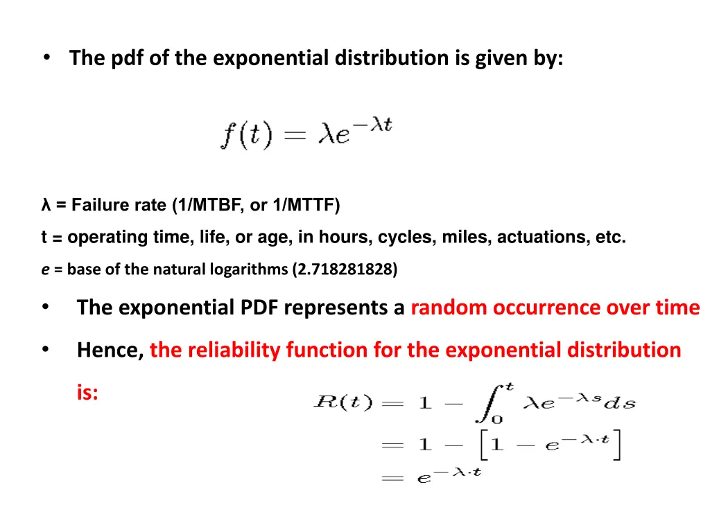 the pdf of the exponential distribution is given