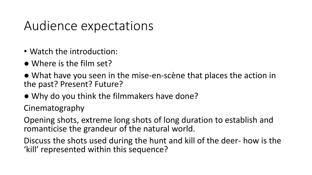 audience expectations