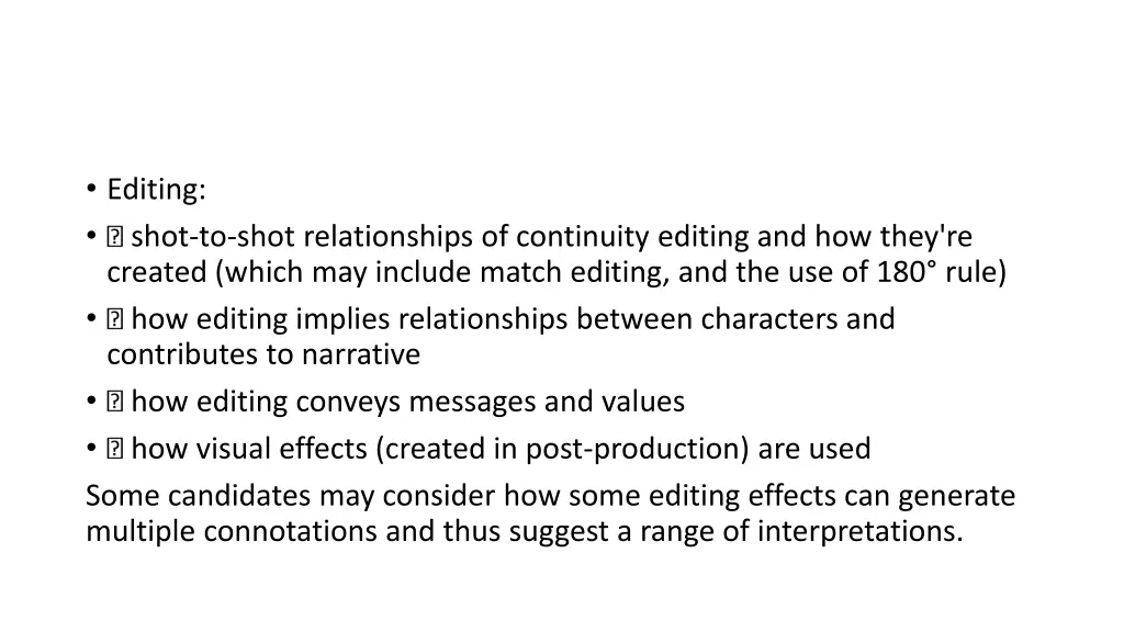 editing shot to shot relationships of continuity