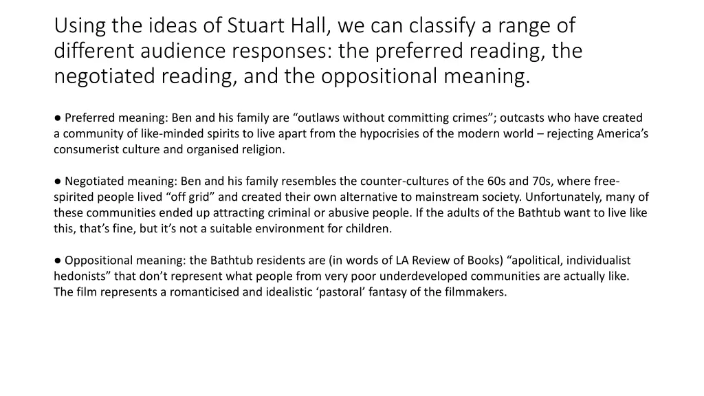 using the ideas of stuart hall we can classify