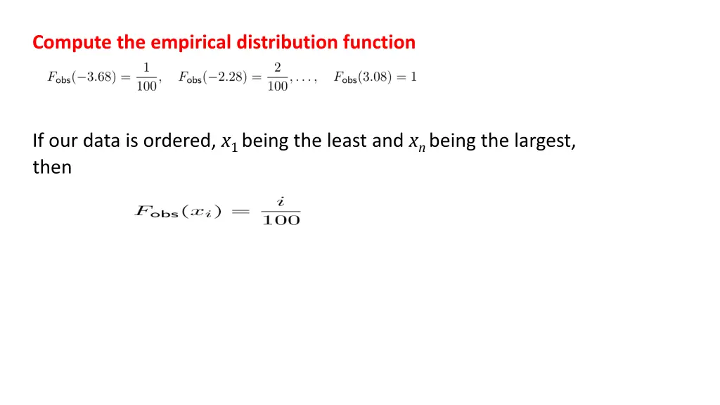 compute the empirical distribution function