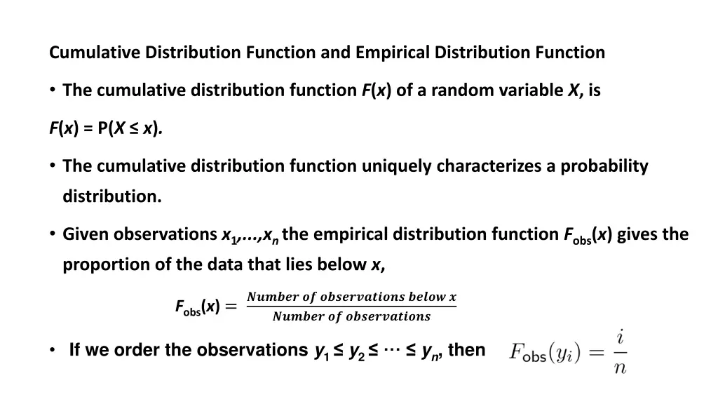 cumulative distribution function and empirical