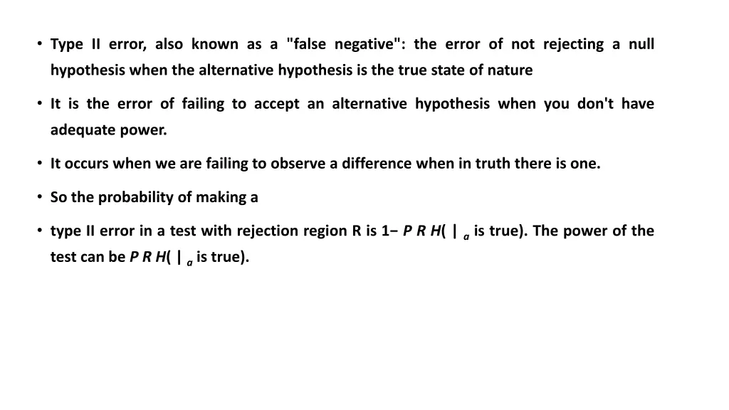 type ii error also known as a false negative