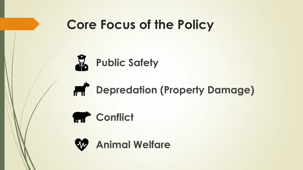 core focus of the policy