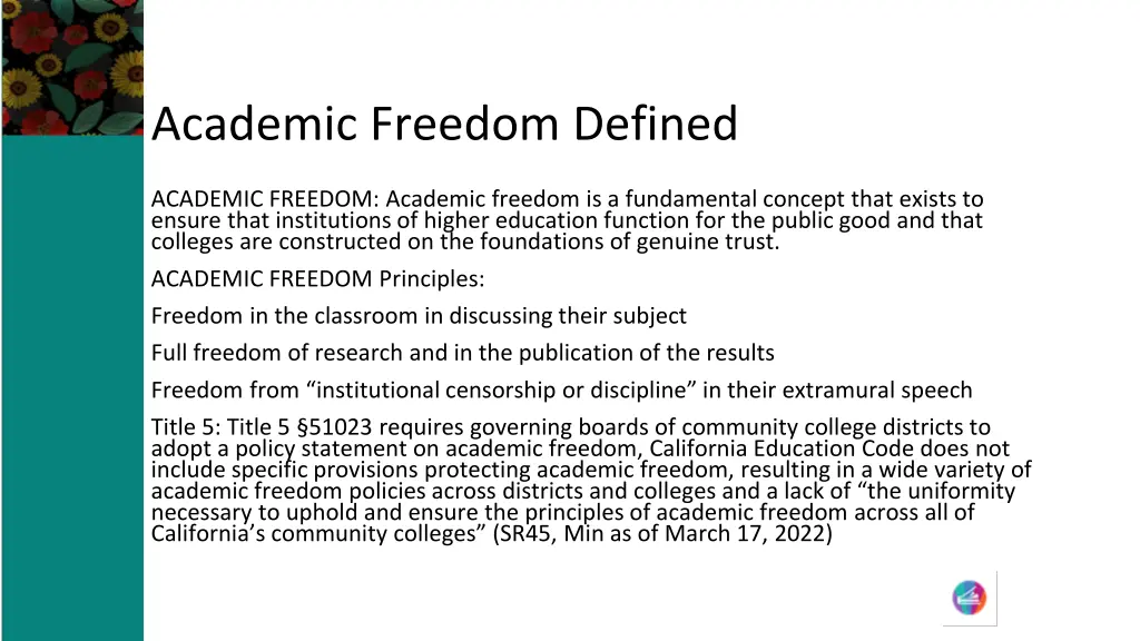 academic freedom defined