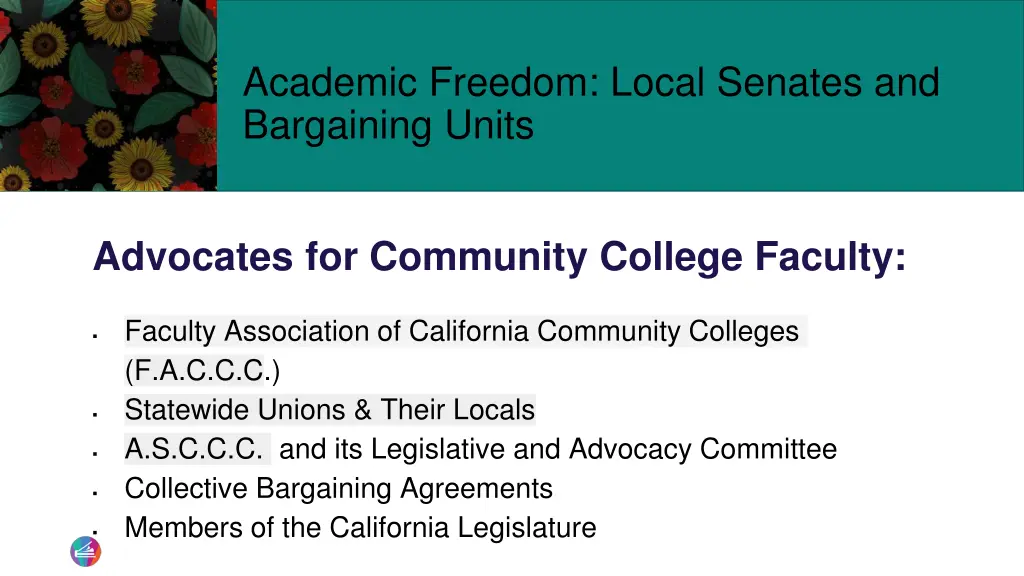 academic freedom local senates and bargaining