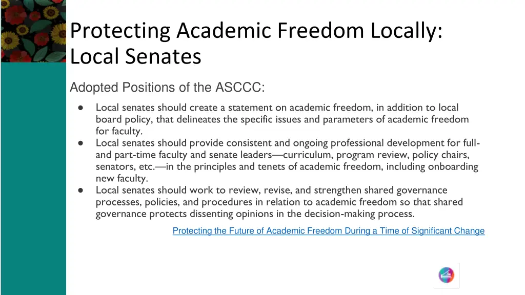 protecting academic freedom locally local senates