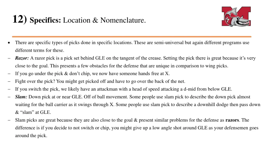 12 specifics location nomenclature