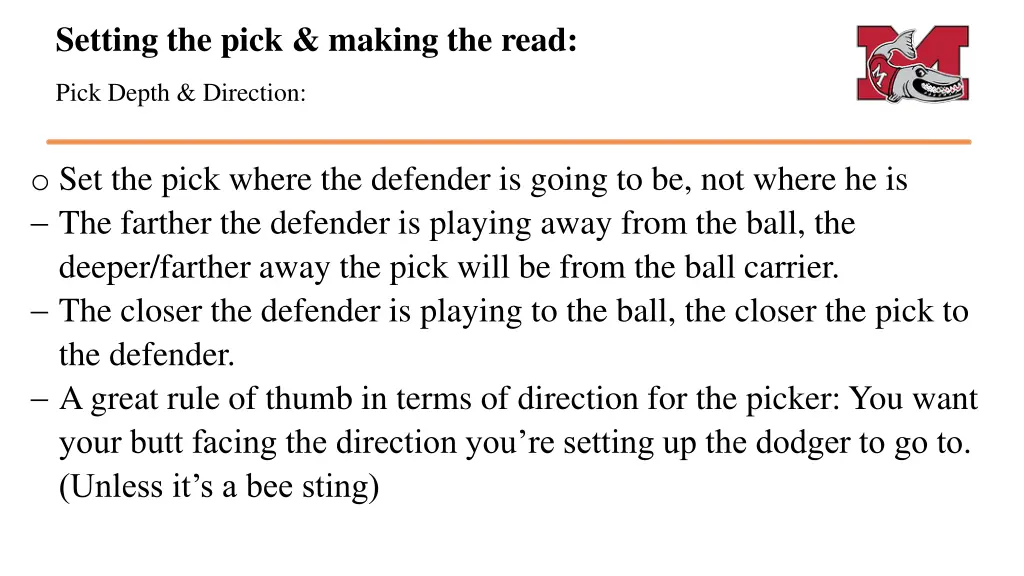 setting the pick making the read 1