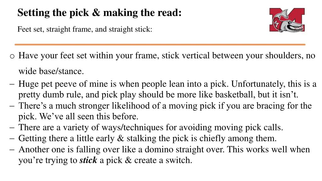 setting the pick making the read 3