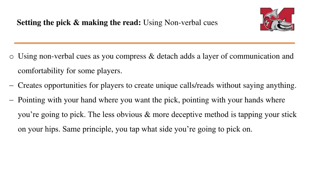 setting the pick making the read using non verbal