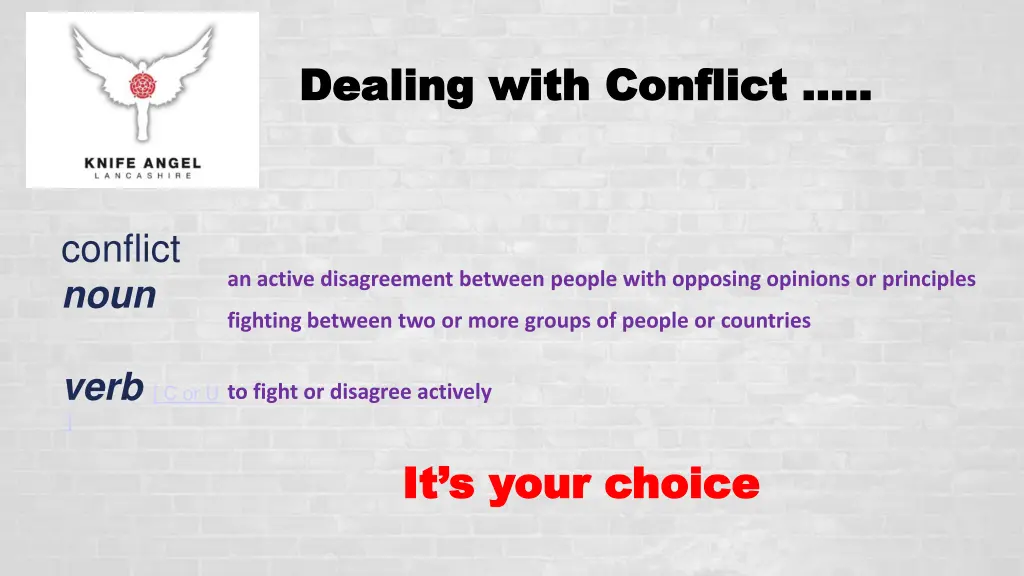 dealing with conflict dealing with conflict