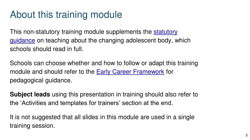 about this training module