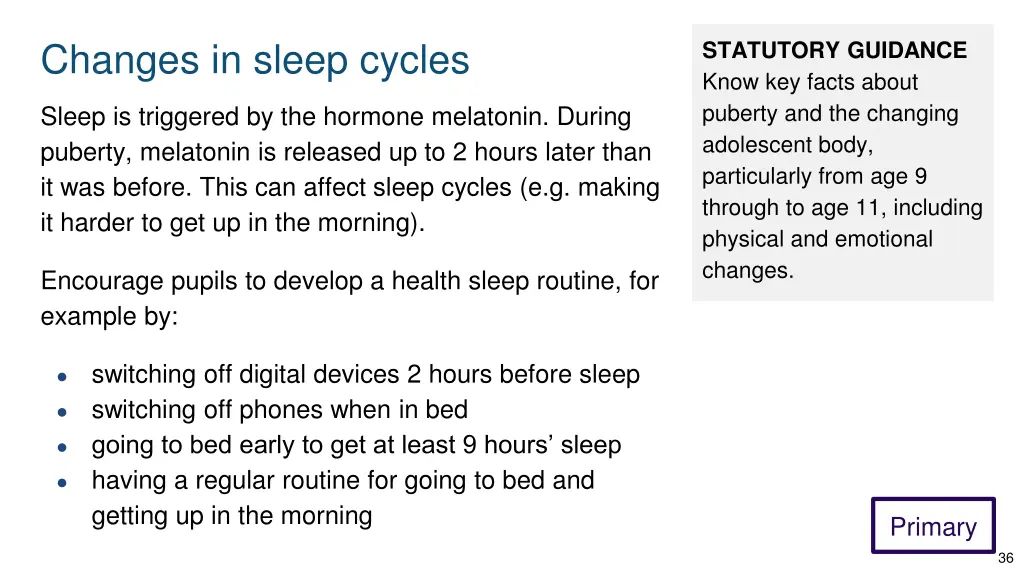 changes in sleep cycles