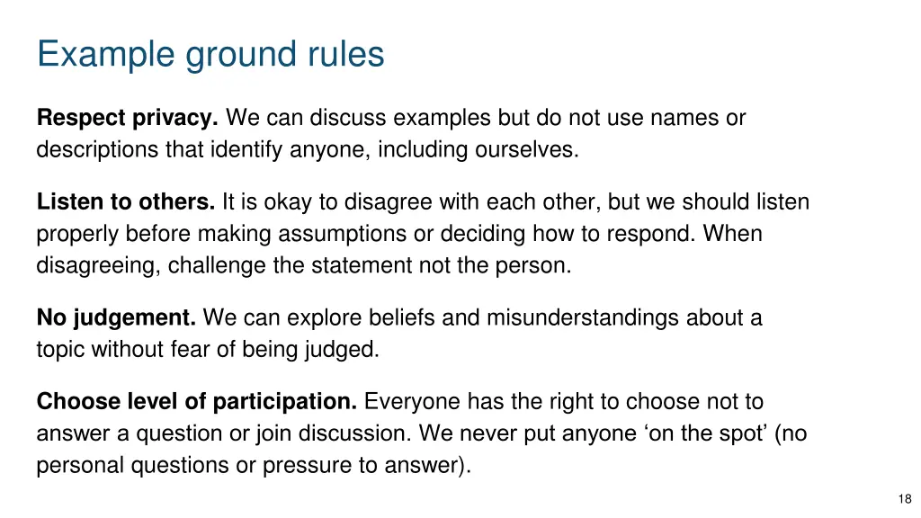 example ground rules