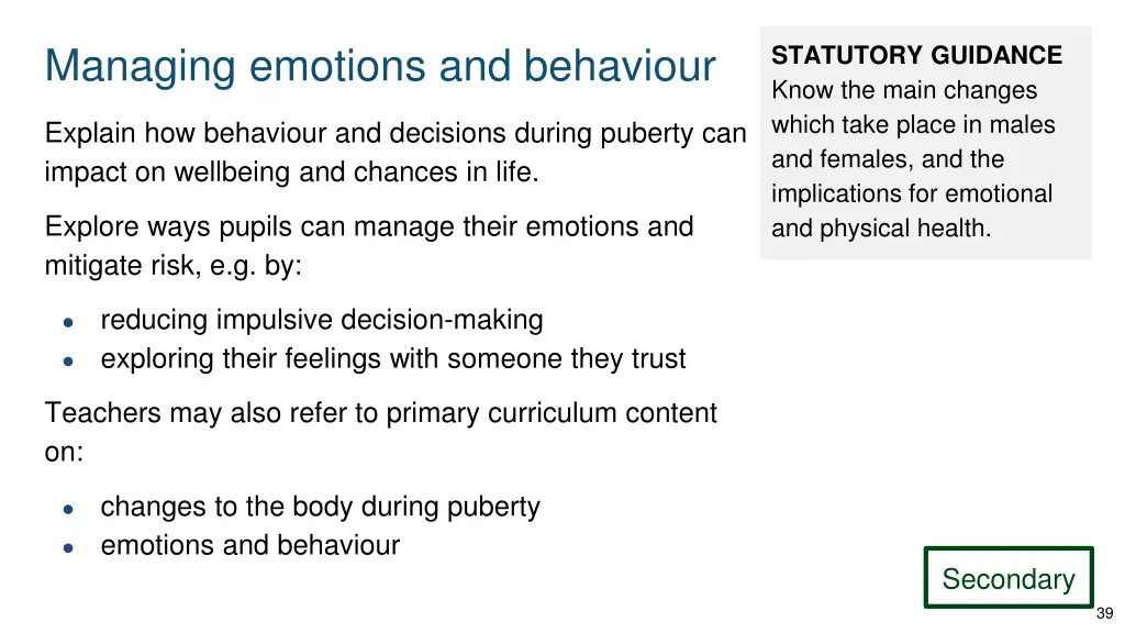 managing emotions and behaviour