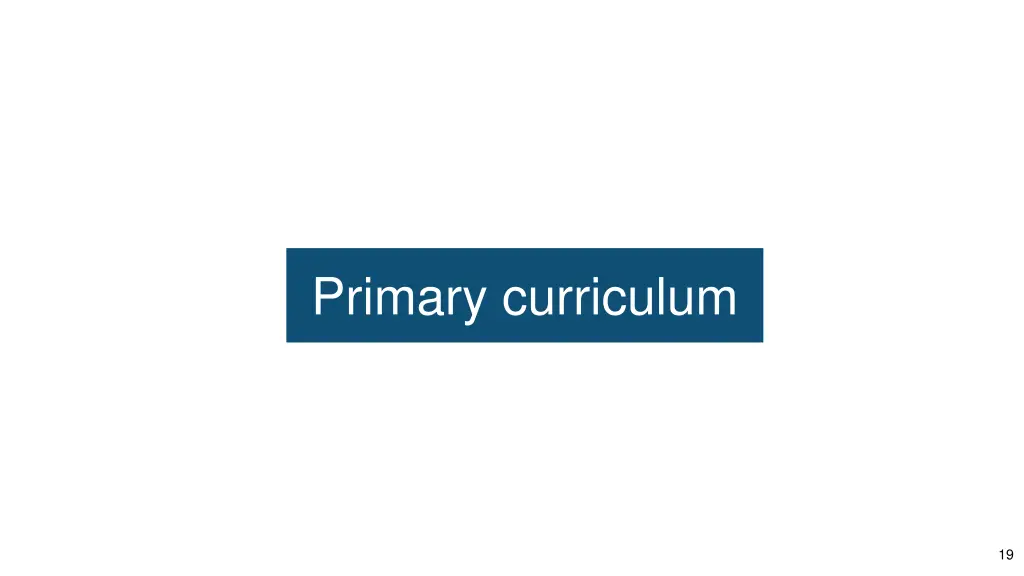 primary curriculum