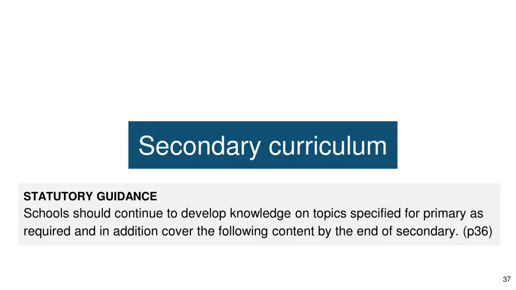 secondary curriculum