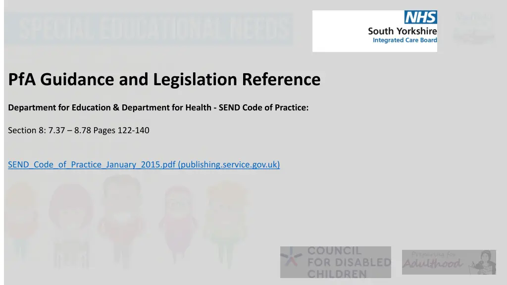 pfa guidance and legislation reference