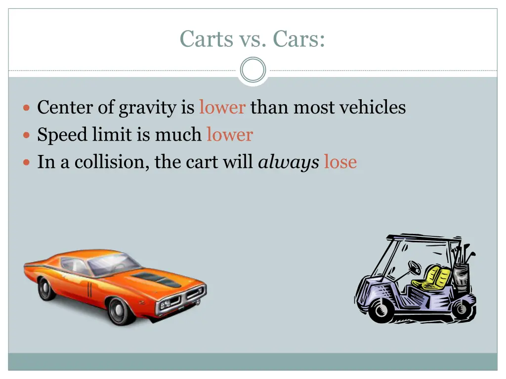 carts vs cars