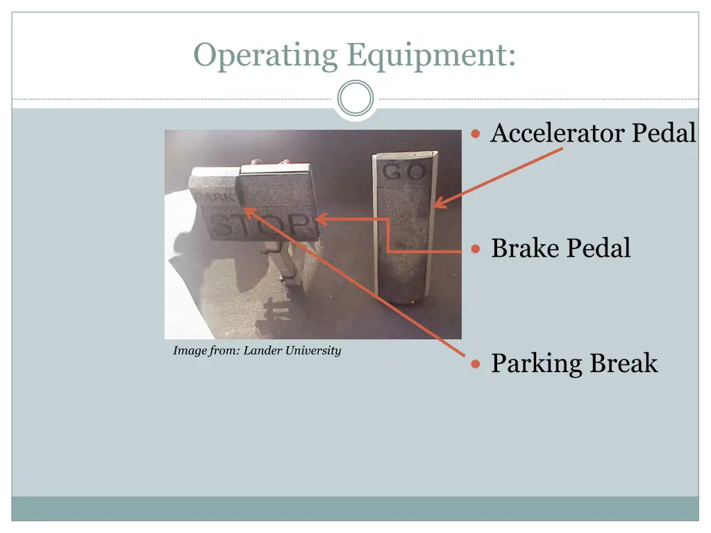 operating equipment