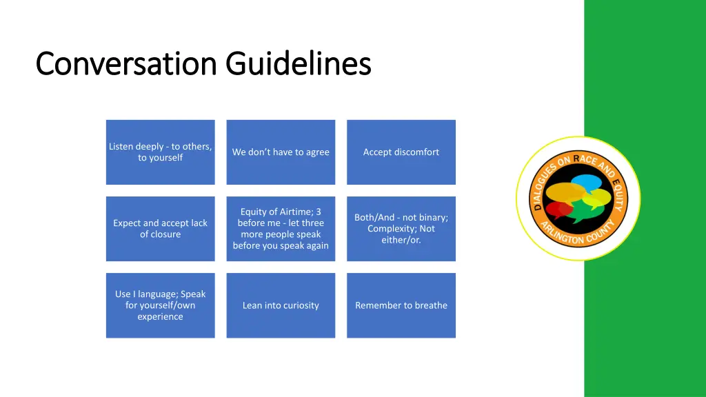 conversation guidelines conversation guidelines