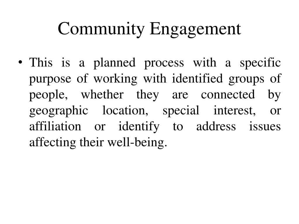 community engagement