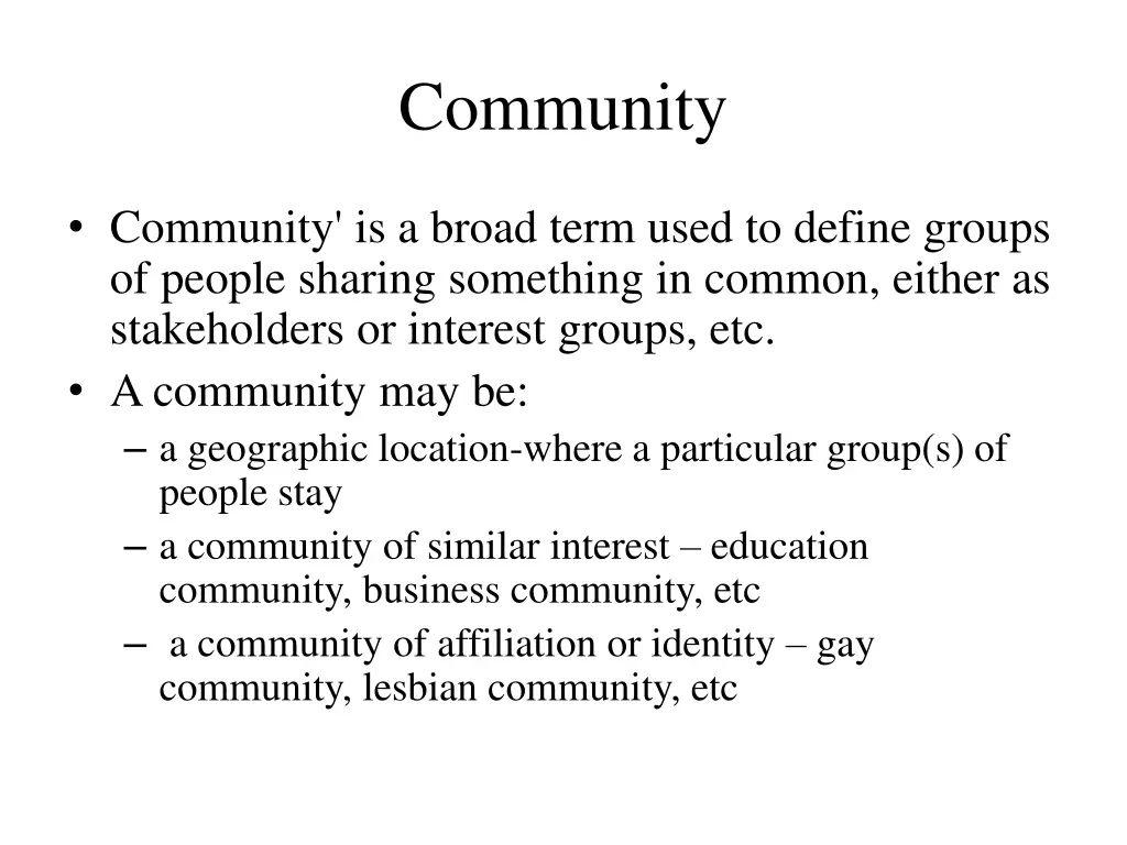 community