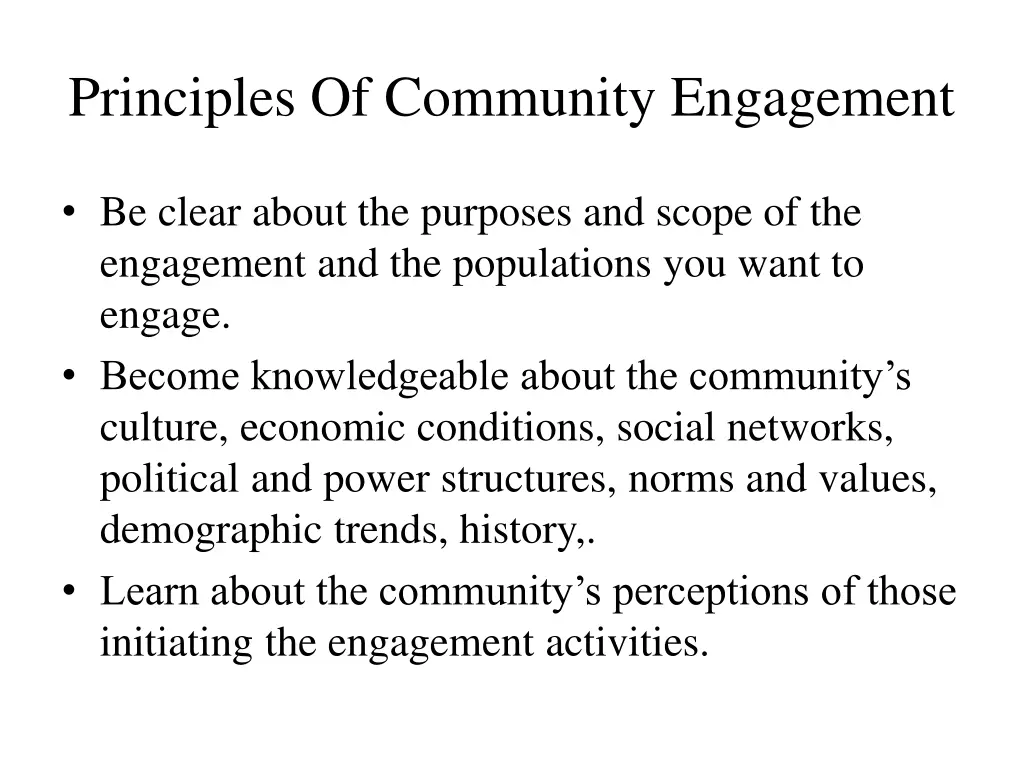 principles of community engagement