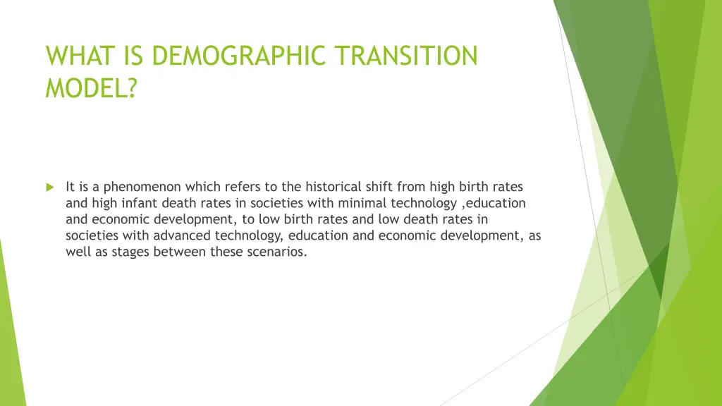 what is demographic transition model