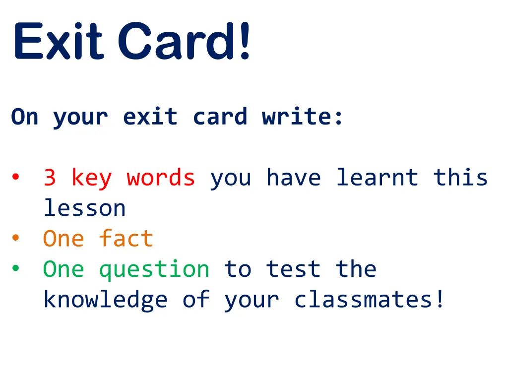 exit card