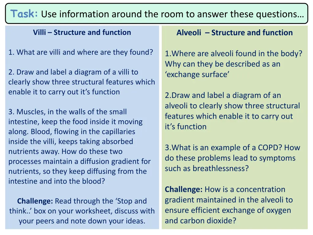 task use information around the room to answer