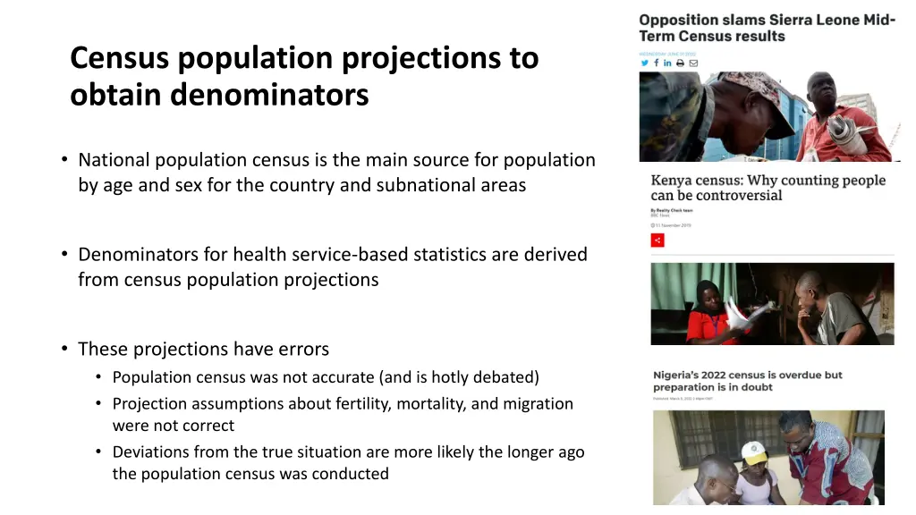 census population projections to obtain