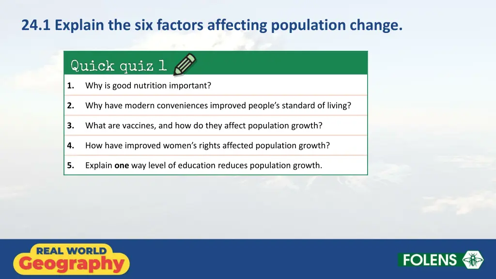 24 1 explain the six factors affecting population 7