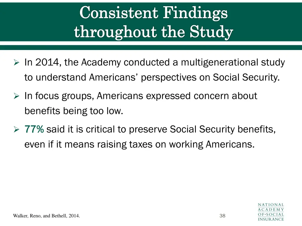 consistent findings throughout the study