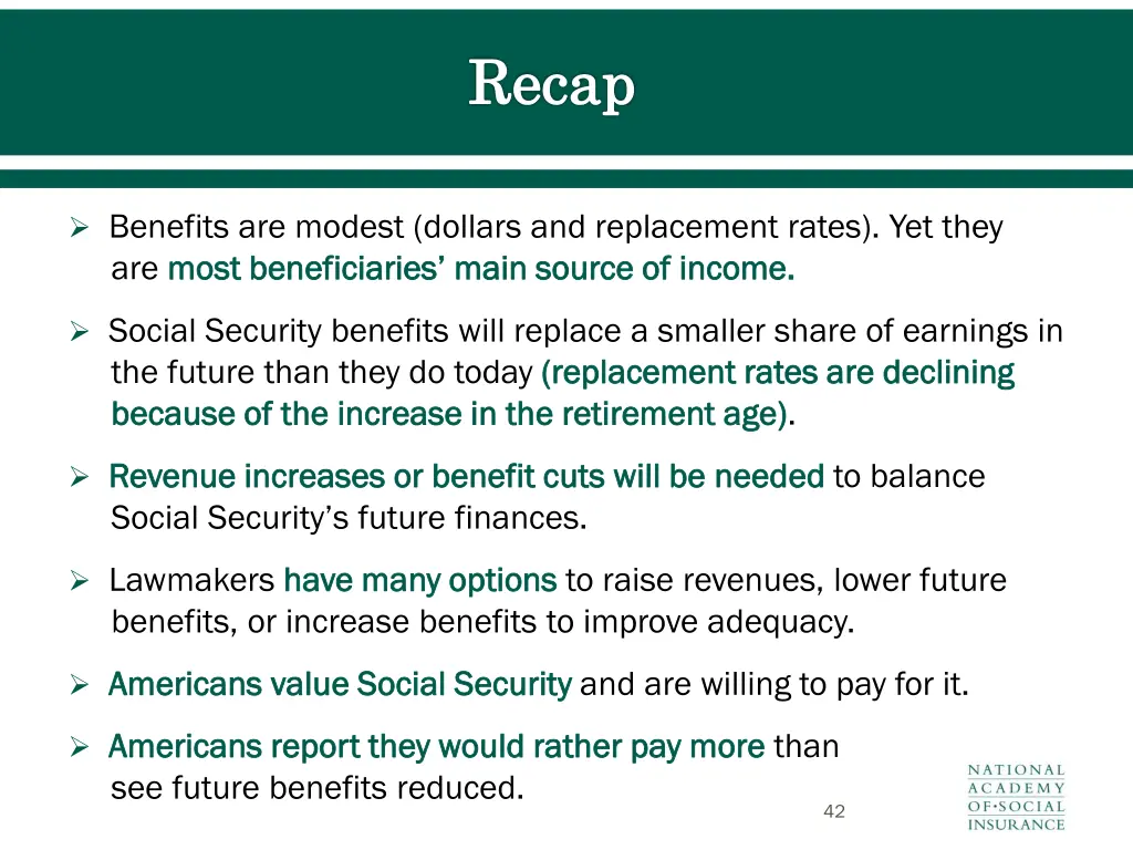 recap