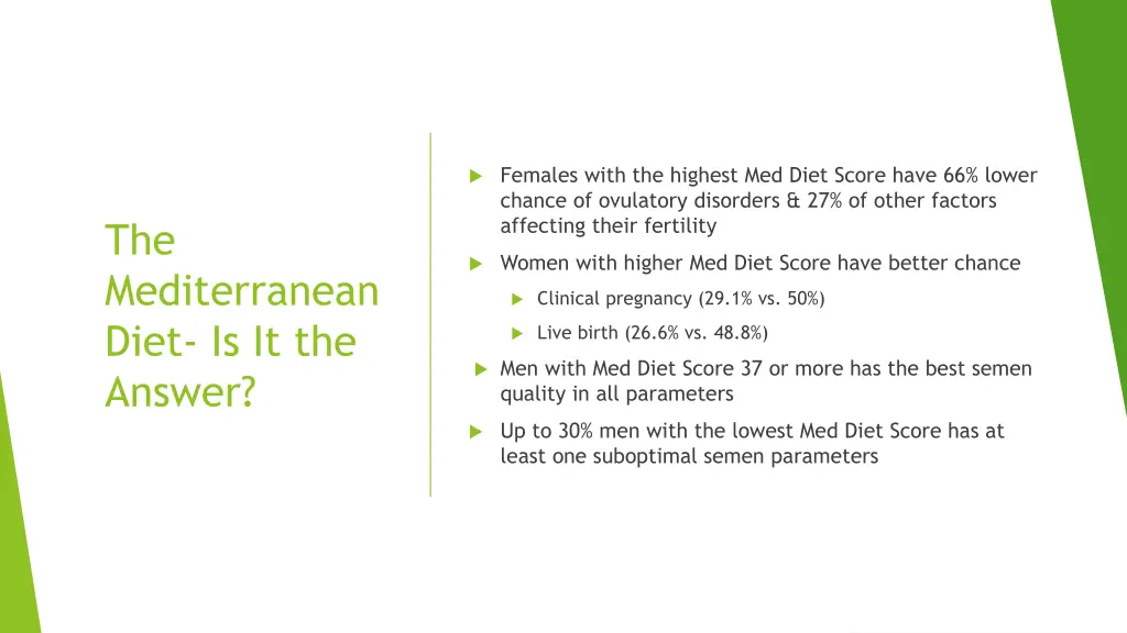 females with the highest med diet score have