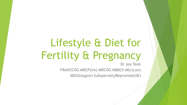 lifestyle diet for fertility pregnancy